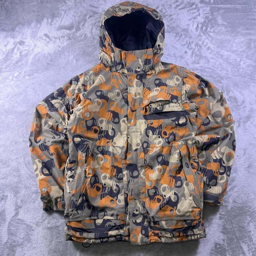 Columbia Omni-Tech Gas Mask Ski Jacket Mens Small Insulated Hooded Winter Coat